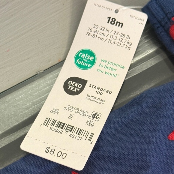 Carter's Just One You 18 Month Boys Crab Navy and Red Baby Romper - Picture 5 of 9